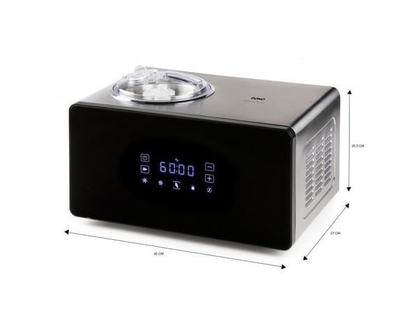 Domo DO9252I, Kompressor-iskremmaskin, 1,5 l, LED, Rustfritt stål, 60 dB, Sort