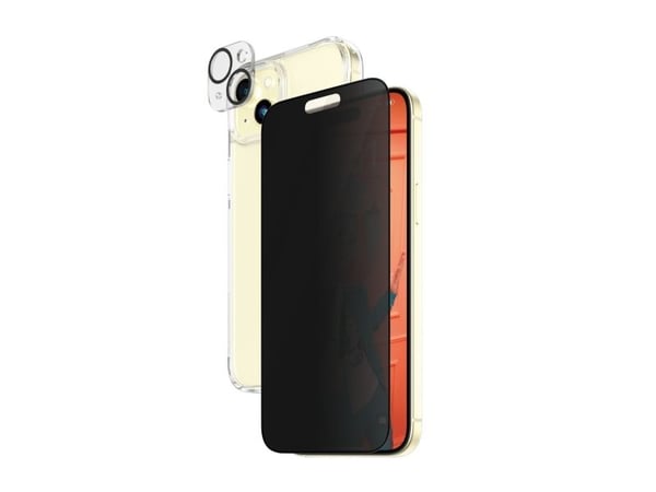 PanzerGlass™ Privacy 3-in-1 Pack iPhone 15 Plus, Apple, Apple - iPhone 15 Plus, kuivakäyttö, iskunkestävä, läpinäkyvä, 1 kpl