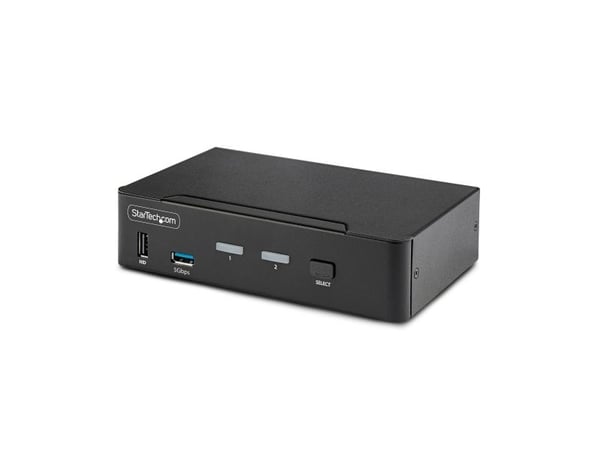 Startech 2-Port DisplayPort KVM Switch, 8K 60Hz / 4K 144Hz, Single Display, DP 1.4, 2x USB 3.0 Ports, 4x USB 2.0 HID Ports, Push-Button & Hotkey Sw...