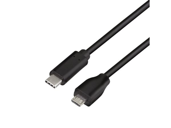 LogiLink CU0196, 0,5 m, USB C, Micro-USB B, USB 2.0, 0,48 Gbit/s, Sort