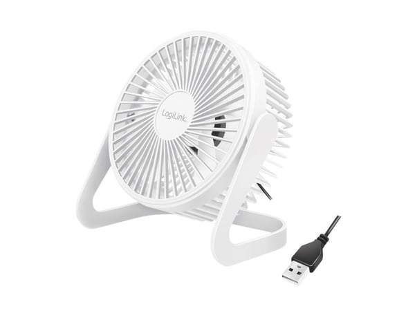 LogiLink - Kjølevifte - bordtopp - 12.7 cm - USB - hvit