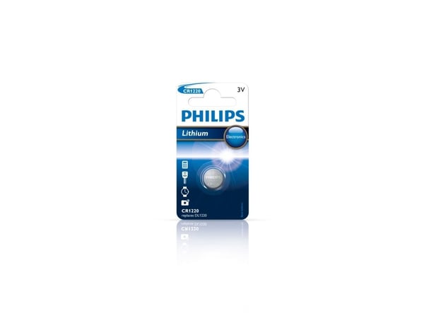 Philips Minicells Nappiparisto CR1220/00B, Ladattava akku, 3 V, Hopea, 0,7 g, 40 x 60 x 1 mm, 200 kpl