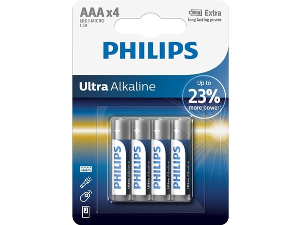 Philips ExtremeLife+ LR03E4B - Batteri 4 x AAA - Alkalisk