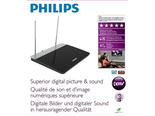 Philips SDV6227 - Antenni - levy, kaksoisdipoli - TV, HDTV, radio - sisätiloissa