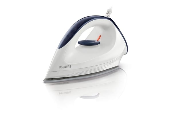 Philips GC160/02-kuivasilitysrauta, Kuivasilitys, DynaGlide-pohjalevy, 1,8 m, Valkoinen, 1200 W, 122 mm