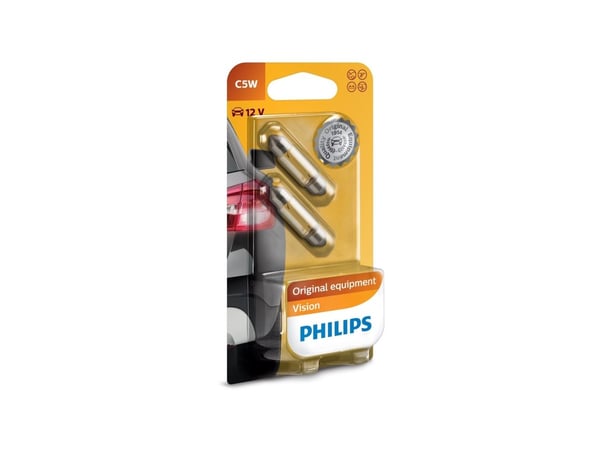 Philips Vision 12844B2 Traditionella interiör- och signallampor, 5 W, 12 V, C5W, 2 styck
