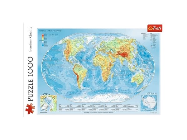 Trefl Puzzle 1000el - Fyysinen maailmankartta (10463)