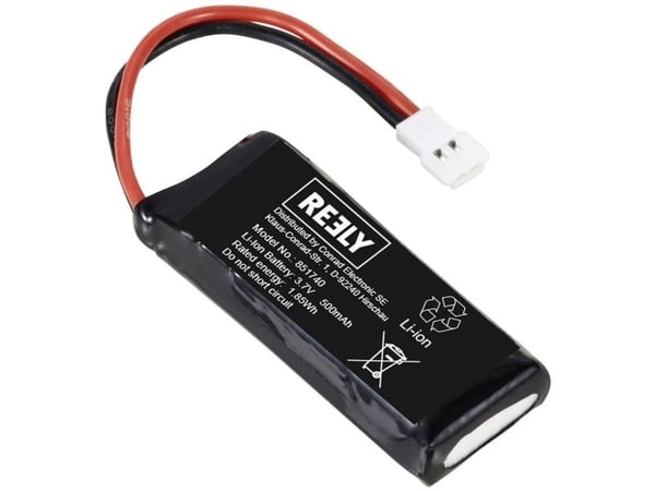 Reely mallinnusakku (Li-Ion) 3,7 V 500 mAh Kennomäärä: 1 Softcase Flat Plug (litteä pistoke)