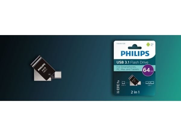 Philips FM64DC152B - USB-flashstasjon - 64 GB - USB 3.1 / USB-C