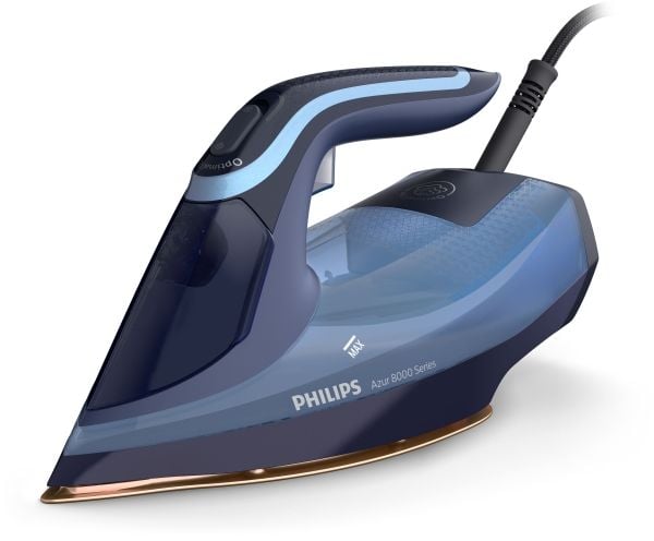 Philips Azur 8000 Series DST8020/21 Höyrysilitysrauta, Höyrysilitysrauta, SteamGlide Elite -pohjalevy, 2,5 m, 210 g/min, Sininen, 45 g/min