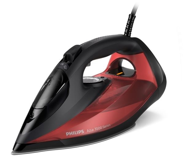 Philips Azur 7000 Series DST7022 - Dampstrykejern - såleplate: SteamGlide Plus - 2800 W - sort / rød