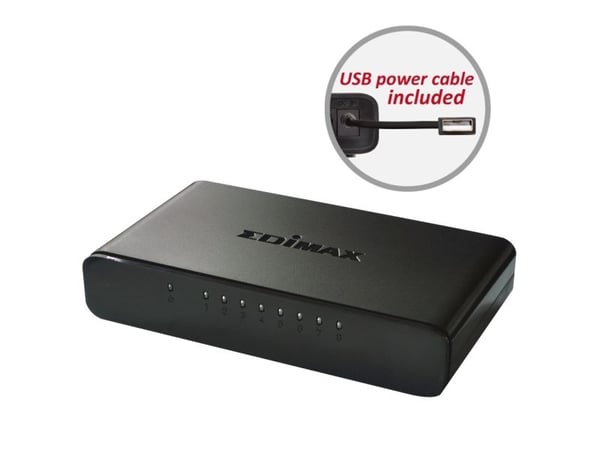 Edimax ES-3308P - Switch - ikke-styrt - 8 x 10/100 - stasjonær