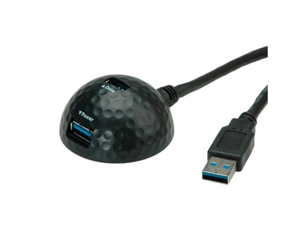 VALUE 11998999, 1,5 m, USB A, 2 x USB A, USB 3.2 Gen 1 (3.1 Gen 1), Hankjønn/hunkjønn, Svart