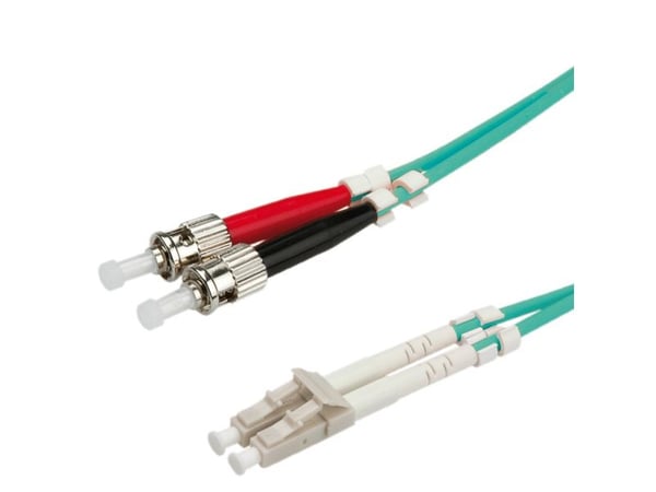 Value Fibre Optic Jumper Cable, 50/125µm, LC/ST, OM3, turquoise 5 m, LC, ST