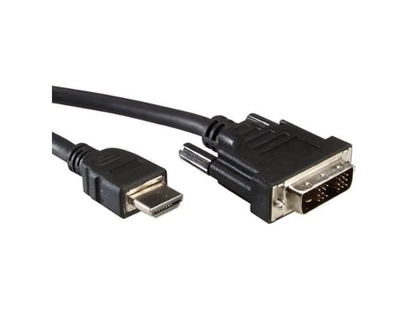 VALUE 11995532, 3 m, HDMI, DVI-D, Hankjønn, Hankjønn, Svart