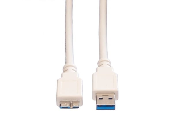 VERDI 11998875, 2 m, USB A, Micro-USB B, USB 3.2 Gen 1 (3.1 Gen 1), 5 Gbit/sek., Hvid
