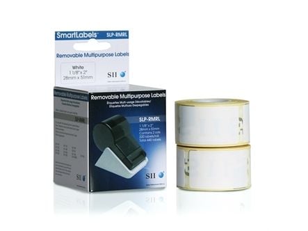 Seiko Instruments SLP-RMRL - Semi-adhesiv - hvit - 28 x 51 mm 440 etikett(er) (2 rull(er) x 220) flerbruks merkelapper - for Smart Label Printer 41...