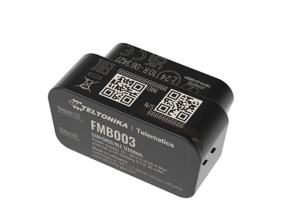 Teltonika FMB003, Auto, Musta, Pölynkestävä, Lämmönkestävä, Yksittäinen SIM, 850,900,1800,1900 MHz, IP41
