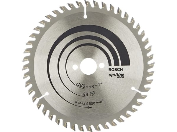 Bosch Optiline Wood - Sirkelformet sagblad - for tre - 160 mm - 48 tenner