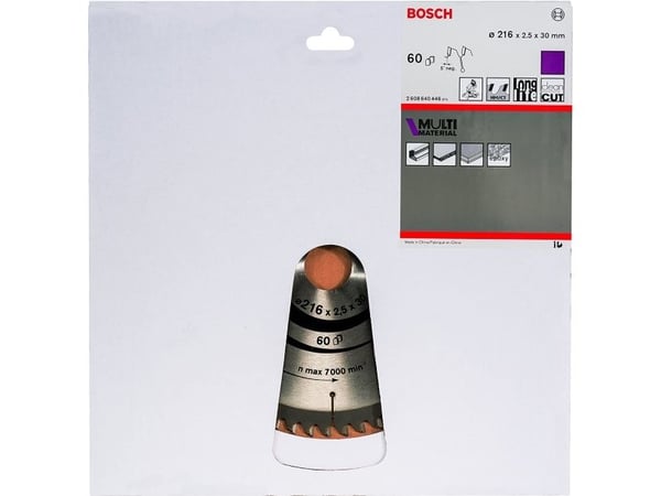 Bosch Multi Material - Sirkelformet sagblad - for multiformål - 216 mm - 60 tenner