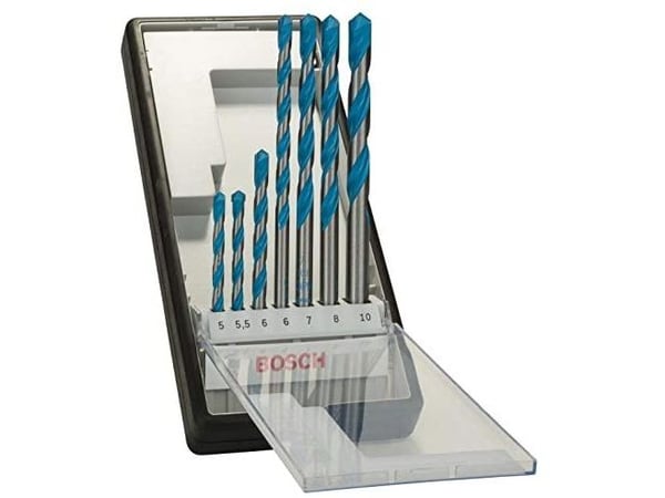 Bosch Robust Line CYL-9 Multi Construction - Borsett - for multiformål - 7 deler - 5 mm, 6 mm, 7 mm, 8 mm, 10 mm, 5.5 mm - lengde: 85 mm, 100 mm, 1...