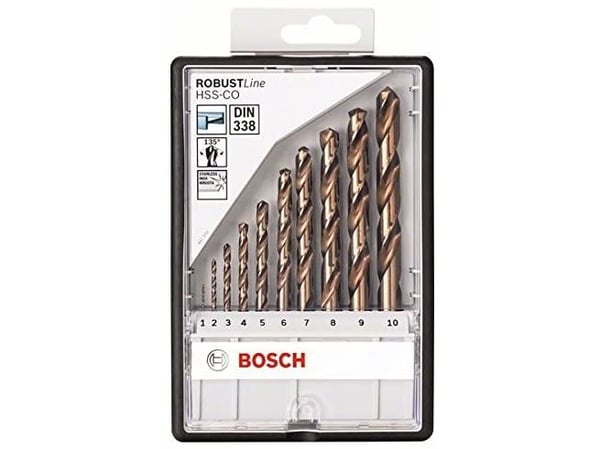 Bosch Robust Line HSS-Co - Borsett - for metall - 10 deler