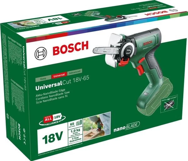 Bosch UniversalCut 18V-65, Svart, Grønn, 8000 spm, 6,5 cm, Batteri, Lithium-Ion (Li-Ion), 2,5 Ah - SOLO