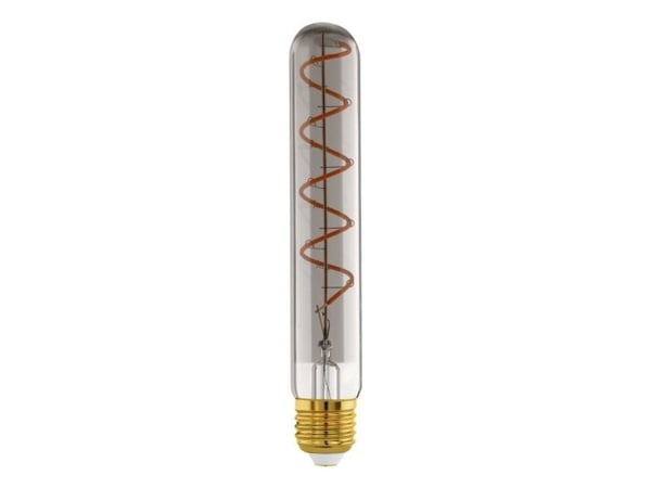 Eglo - LED-filamentlyspære - form: T30 - E27 - 4 W (ekvivalent 7 W) - varmt hvitt lys - 1700 K - svart, gjennomsiktig