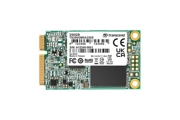 Transcend 220S, 256 GB, mSATA, 560 MB/s, 6 Gbit/s
