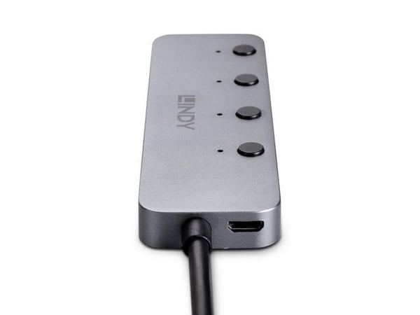 Lindy 43383, USB 3.2 Gen 1 (3.1 Gen 1) Type-C, USB 3.2 Gen 1 (3.1 Gen 1) Type-A, 5000 Mbit/s, Grå, Akrylonitril-butadien-styren (ABS), Aluminium, P...