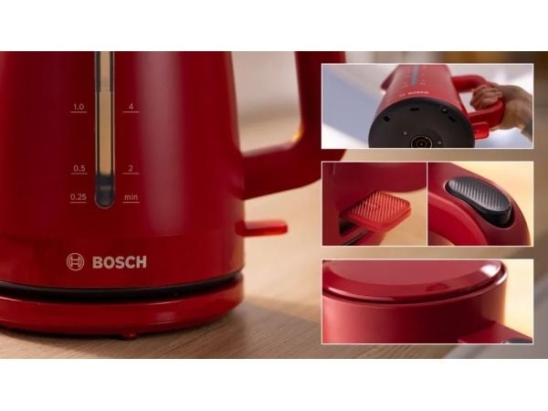Bosch TWK3M124, 1,7 L, 2400 W, Punainen, Muovi