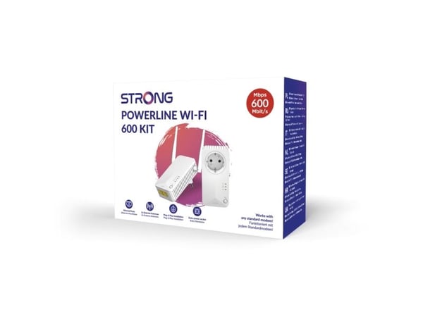 Strong Powerline 600 Duo - Strømlinjeadaptersett HomePlug AV (HPAV) - veggpluggbar