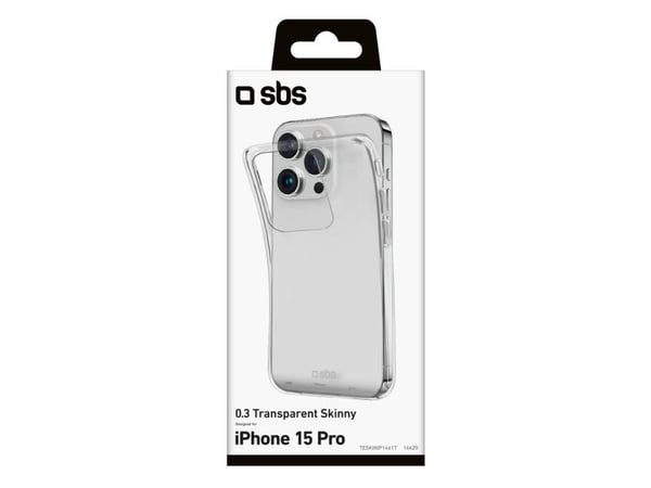 SBS TESKINIP1561PT, Etui, Apple, iPhone 15 Pro, 15,5 cm (6.1"), Gjennomsiktig