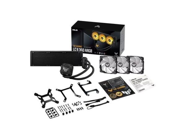 ASUS TUF GAMING LC II 360 ARGB - Væskekjølesystem for prosessor - (for: AM4, LGA1200, LGA1700, AM5, LGA115x Socket) - kobber - 120 mm - svart