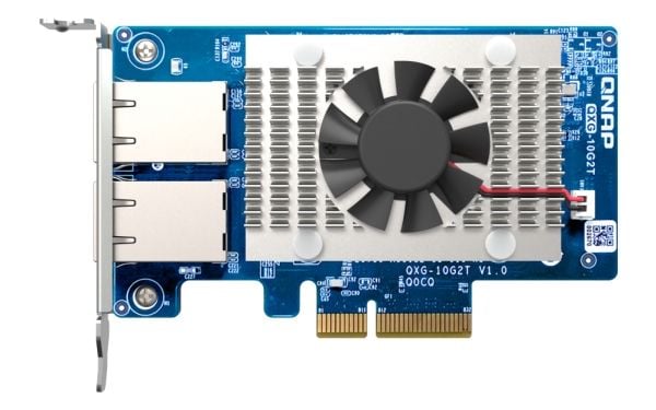 QNAP QXG-10G2T - Nettverksadapter - PCIe 3.0 x4 lav profil - 100M/1G/2.5G/5G/10 Gigabit Ethernet x 2 - for QNAP QGD-1600