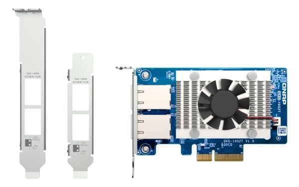 QNAP QXG-10G2T - Nettverksadapter - PCIe 3.0 x4 lav profil - 100M/1G/2.5G/5G/10 Gigabit Ethernet x 2 - for QNAP QGD-1600