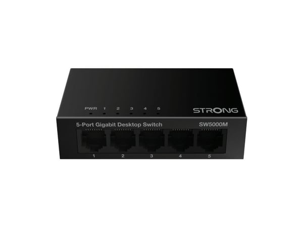 Strong SW5000M - Switch - Gigabit, metal - ikke-styrt - 5 x 10/100/1000 - stasjonær