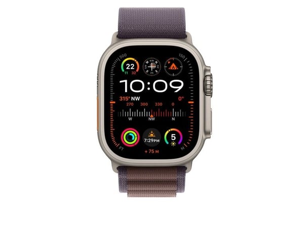 Apple - Sløyfe for smart armbåndsur - 49 mm - Medium størrelse - indigo - for Watch Hermès Series 9, SE 3, Series 10, Series 11, Series 8, Series 9...