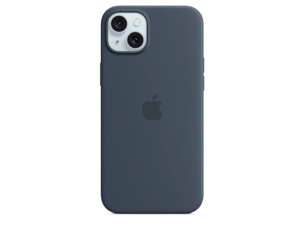 Apple - Baksidedeksel for mobiltelefon - MagSafe-samsvar - silikon - stormblå - for iPhone 15 Plus
