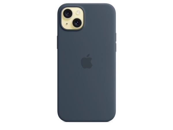 Apple - Baksidedeksel for mobiltelefon - MagSafe-samsvar - silikon - stormblå - for iPhone 15 Plus