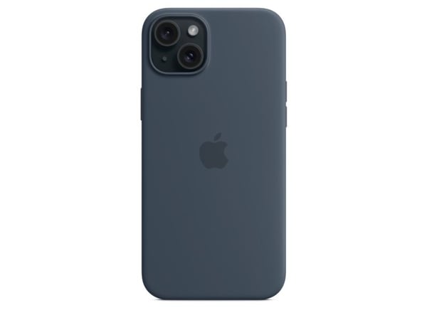 Apple - Baksidedeksel for mobiltelefon - MagSafe-samsvar - silikon - stormblå - for iPhone 15 Plus