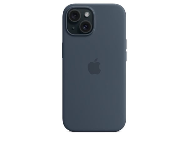 Apple - Beskyttende deksel for mobiltelefon - MagSafe-samsvar - silikon - stormblå - for iPhone 15