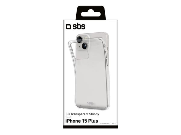 SBS TESKINIP1567T, Suojus, Apple, iPhone 15 Plus, 17 cm (6.7"), Läpinäkyvä