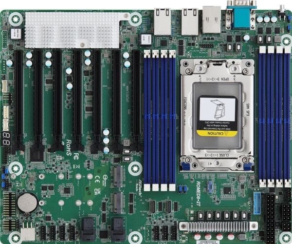 ASRock Rack ROMED8-2T/BCM - Bundkortti - ATX - Socket SP3 - USB 3.2 Gen 1 - 2 x 10 Gigabit LAN - onboard grafiikka