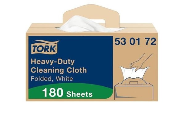 Tork torkduk W7 Heavy Duty, praktisk låda, 1-lagers, 415x355 mm vit - (förpackning med 180 stycken)
