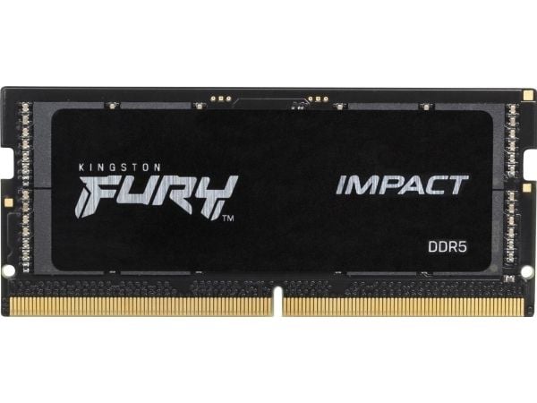 Kingston FURY Impact - DDR5 - modul - 16 GB - SO DIMM 262-pin - 6000 MT/s / PC5-48000 - CL38 - 1.35 V - ikke-bufret - on-die ECC - svart
