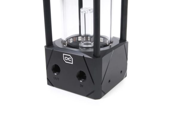 Alphacool 13327, Vannblokk, Acetal, Aluminium, Glass, Sort, Gjennomsiktig, 3-pin JST + 3-pin 5V, 1/4", 0,8 stang