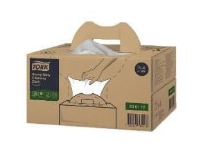 Tørkeklut Tork W7 Heavy Duty, praktisk eske, 1-lags, 415x355 mm hvit - (eske med 180 stk)