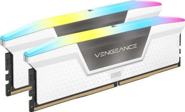 CORSAIR Vengeance RGB - DDR5 - sett - 32 GB: 2 x 16 GB - DIMM 288-pin - 6400 MT/s / PC5-51200 - CL36 - 1.4 V - hvit