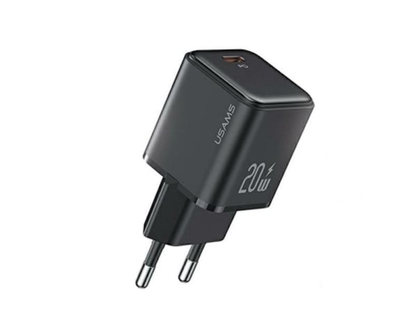 USAMS nettlader 1xUSB-C PD 3.0 20W Fast, svart